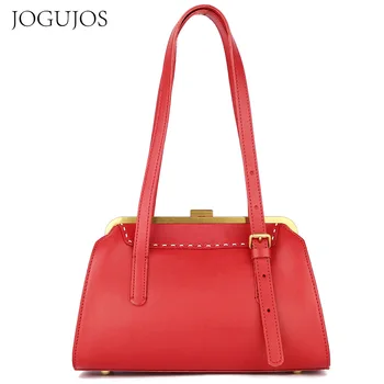 Женская сумка JOGUJOS, новые роскошные дизайнерские сумки Geniune из натуральной кожи, кошелек из коровьей кожи, высококачественная женская сумка-тоут