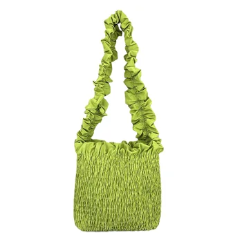 Женская сумка простого дизайна, новая модная универсальная женская сумка через плечо, высококачественная сумка подмышками, плиссированная маленькая сумка