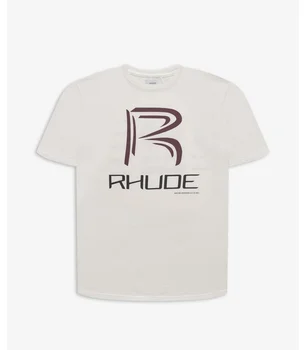 Женские Мужские футболки с логотипом чемпионата мира 2022ss Rhude, футболки в стиле хип-хоп, уличная одежда, мужская повседневная хлопковая футболка
