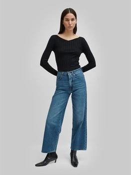 Женские джинсовые брюки 2022 года, новые однотонные женские повседневные джинсовые брюки из 100% хлопка, свободные и не растягивающиеся, длиной до щиколоток, широкие