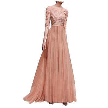 Женские элегантные длинные платья, роскошная кружевная сетка со швом средней длины с подкладкой, вечернее платье, свадебные платья для гостей Для женщин