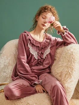 Женский комплект пижам, зимняя бархатная пижама для женщин