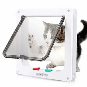 Защитный замок для откидной дверцы для собак, кошек, котенка, ABS пластик, набор для маленьких ворот для домашних животных, откидные дверцы для кошек, собак