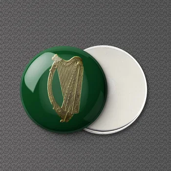 Зеленая золотая ирландская кельтская арфа, магнит на холодильник, доска для одежды, подарок для домашнего любимца, кухонный холодильник, модный милый декор для женщин