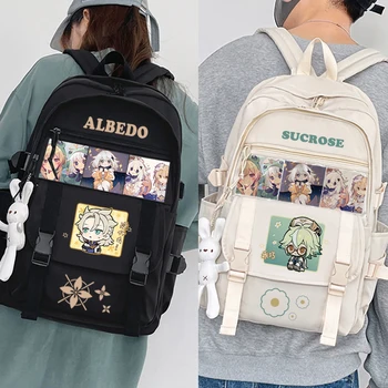 Игра Genshin Impact Xiao косплей ZhongLi Модный рюкзак KeQing Пара наплечных сумок Школьная сумка Mochilas Студенческий рюкзак Подарки