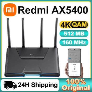 Игровой Wifi-роутер Xiaomi Redmi AX5400 Mesh Wi-Fi 6 с эффектами RGB 2,5 Гбит/с, ускорение игры, выделенный игровой сетевой порт