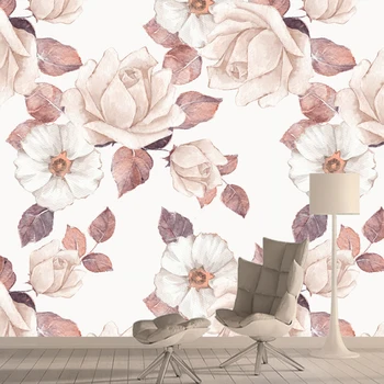 Изготовленный на заказ 3d декор дома из розовых роз, 3d Обои, фрески для гостиной, обои для рабочего стола, бумага, контактная пленка, кирпич, натуральные рулоны