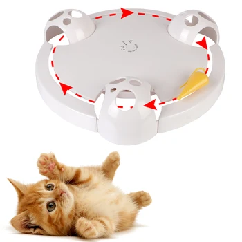 Интерактивная игра-головоломка для домашних животных, электрическая ловушка для мыши, поворотный стол, Забавная кошачья палочка, зоотовары, игрушки для развлечения кошек
