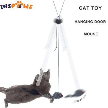 Интерактивные игрушки из кошачьих перьев, выдвижная игрушка-дразнилка для кошек, подвесная мышь, игрушки для кошек, игрушки для домашних игр с котенком, погони, упражнения, забавный инструмент