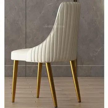 Итальянский легкий роскошный обеденный стул с простой кожаной спинкой, обеденный стол, стул для дома, ресторана, отеля, табурет для макияжа, европейский стиль