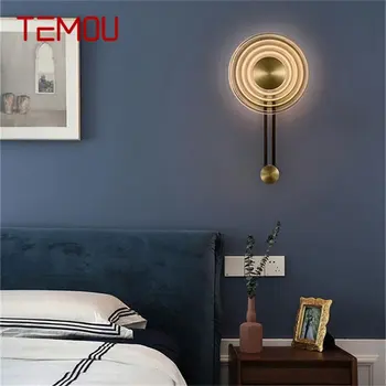 Классический настенный светильник TEMOU, креативные часы, Светильники в помещении, Светодиодные лампы для украшения домашнего салона