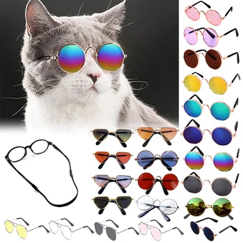 Классные очки для кошки Товары для домашних животных Товары для собак Аксессуары для забавных котенков Солнцезащитные очки Реквизит для фотосессии Цветные солнцезащитные очки