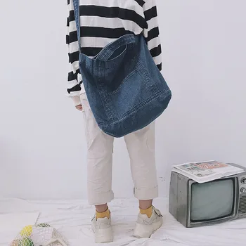 Ковбойская холщовая сумка, японская корейская студенческая сумка ulzzang, литературная холщовая сумка, хозяйственная сумка-тоут