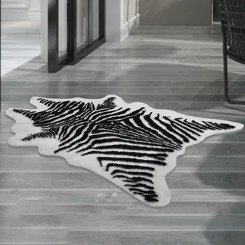 Ковер с рисунком зебры, нескользящий коврик для гостиной, спальни, моющиеся износостойкие мягкие коврики для домашнего декора