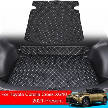 Коврик для заднего багажника автомобиля из искусственной кожи 1ШТ для Toyota Corolla Cross XG10 2021-2024 Водонепроницаемые Защитные накладки Коврик для пола Грузового лайнера