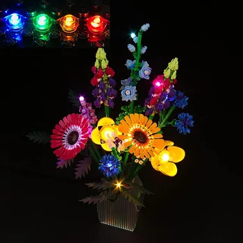 Комплект USB-подсветки для Lego 10313, искусственные цветы, букет полевых цветов, строительные блоки, кирпич-не включает модель Lego