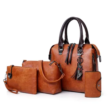 Композитная сумка для женщин, роскошный набор сумок, 4 шт./компл., женская кожаная сумочка и сумки, дизайнерская сумка с верхней ручкой, женская сумка через плечо