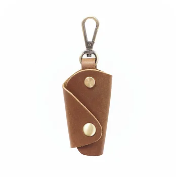 Кошельки для ключей из натуральной кожи, Винтажный Персонализированный портативный мини-пакет для ключей, Модная креативная поясная сумка для ключей, брелок для ключей