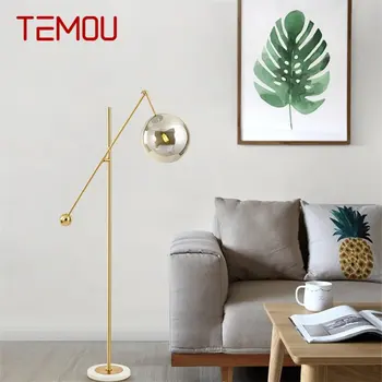 Креативный мраморный торшер TEMOU Nordic Современное светодиодное декоративное освещение для дома Гостиной спальни