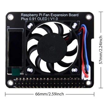 Крышка вентилятора для Raspberry Pi 4 модели B, для платы расширения GPIO с ШИМ-вентилятором Raspberry Pi с OLED-дисплеем 0,91 дюйма