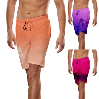 Купальный костюм для мальчиков, мужской Летний отдых на море, спорт, бег, модные пляжные мужские шорты на шнурках, шорты для бассейна, плавки для мальчиков