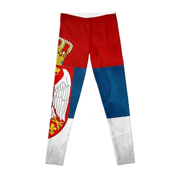 Леггинсы с сербским флагом, женские брюки для фитнеса, женская спортивная одежда для спортзала, активная одежда для женщин