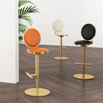 Легкий роскошный барный стул Nordic Furniture Gold Барные стулья с регулируемой высотой, Подъемное вращающееся кресло, Барные стулья для домашней кухни с высокими ножками