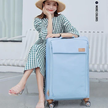 Легкий чемодан из ткани Оксфорд, 20-дюймовый холст, мягкая маленькая тяга, 24 дорожных чехла, универсальное колесо, 28 чемоданов