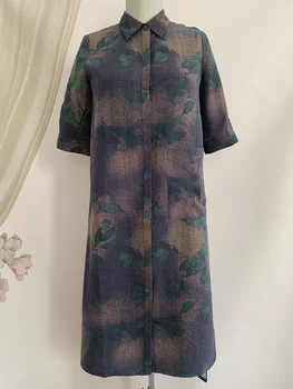 Летнее элегантное модное облегающее платье из 100% шелка тутового дерева, платья для женщин с отложным воротником и длинным рукавом