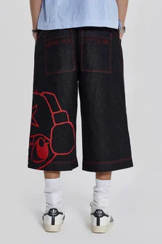 Летние спортивные шорты Y2k с анимацией в стиле хип-хоп, модные повседневные джинсы в стиле харадзюку, брюки с высокой посадкой, короткие шорты Baskeall