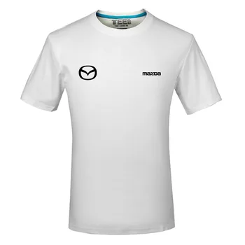 Летние хлопковые футболки 2022 года с логотипом Mazda, футболки с коротким рукавом, облегающие модные топы и тройники, мужская одежда