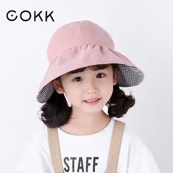 Летние шляпы COKK для девочек и женщин, Солнцезащитный козырек с пустым верхом, Складная шляпа рыбака для родителей и детей, защищающая от ультрафиолета, Пляжная шляпа для путешествий на открытом воздухе, Кепка