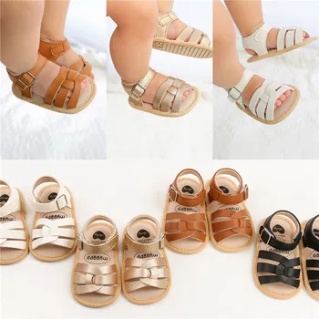 Мода 2021 года, летняя обувь для новорожденных мальчиков и девочек из искусственной кожи, мягкая подошва, полые кроссовки, сандалии, обувь, подходящая для 0-18 м