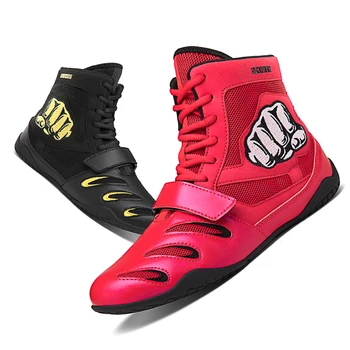 Мужская красная обувь для борьбы, модные высококачественные боксерские кроссовки для соревнований, защита ног, обувь для борьбы, спортивная обувь