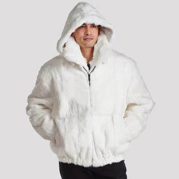 Мужская куртка-бомбер CNEGOVIK с Кроличьим мехом, Зимняя Теплая Верхняя одежда со Съемным капюшоном, Эластичный Низ, Высокое Качество