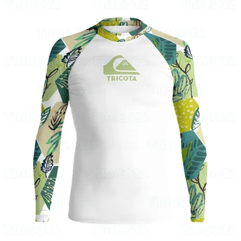 Мужская рубашка для серфинга TRICOTA с длинным рукавом, рашгард, защита от ультрафиолета, Пляжная солнцезащитная одежда, купальники UPF 50 +, спортивная одежда, скины, рубашки для серфинга