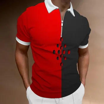 Мужская рубашка поло 2023 года, рубашка для гольфа, повседневный праздничный лацкан, молния до четверти, короткий рукав, Модная летняя футболка Camel Polo 3D обычного кроя