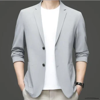 Мужская солнцезащитная одежда New Ice Silk Легкий весенне-летний тонкий мужской пиджак-блейзер Smart Casual Мужской костюм Пальто