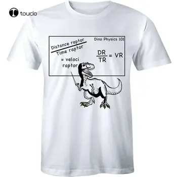 Мужская футболка с велоцираптором, милый забавный динозавр, Скорость, физика, Математическая формула, футболка, модная забавная новинка Xs-5Xl