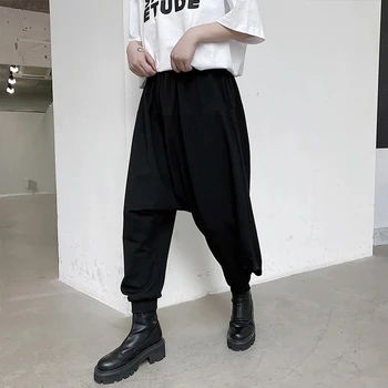 Мужские мешковатые брюки Весна и осень, новый стиль, молодежная энергия, модная индивидуальность, темные повседневные свободные брюки большого размера