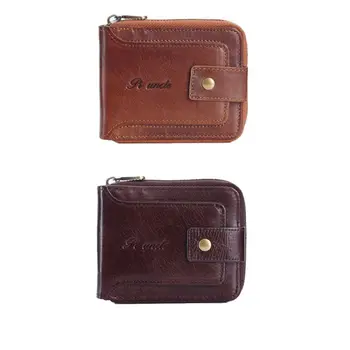 Мужской короткий кошелек из искусственной кожи с RFID-блокировкой, держатель для кредитных карт, кошелек для мелочи