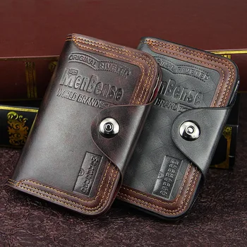 Мужской кошелек из искусственной кожи, роскошные дизайнерские мужские кошельки, короткий бумажник для мужчин, складной портативный короткий кошелек для карт