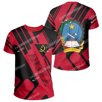 Мужской флаг Африканского региона, Новая футболка с коротким рукавом, футболка Fashion Street Angola Formula 1 с принтом