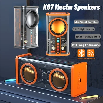 Музыкальные Колонки K07 Mecha Bluetooth Беспроводной Портативный Мини-Сабвуфер С Поддержкой 3D Объемного Звука TWS Стереодинамики для Вечеринки