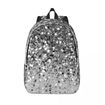Мягкие серебристо-серые блестящие женские рюкзаки с искусственным блеском, сумка для книг, Водонепроницаемая сумка через плечо, Портативный рюкзак для путешествий, школьные сумки