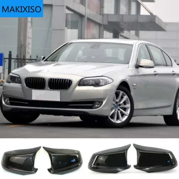 НОВИНКА для BMW 5 Серии F10 F11 F18 Pre-Lci 2010-2013 Чехол для зеркала заднего вида с рисунком из углеродного волокна, черная крышка