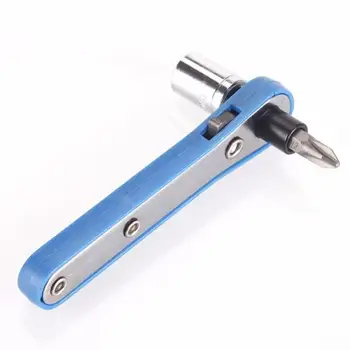 Набор отверток 3в1, включая синюю втулку для торцевого ключа с храповиком, портативную отвертку с храповой ручкой, набор бытовых инструментов