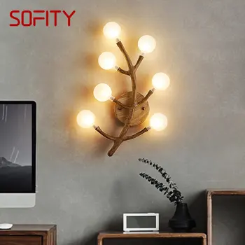 Настенные светильники SOFITY Nordic LED Современная креативная роскошная лампа-бра из смолы для дома, гостиной, спальни, прикроватного декора.