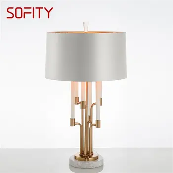 Настольная лампа SOFITY Postmodern LED Creative Роскошная настольная лампа из мрамора для дома, гостиной, прикроватной тумбочки в спальне