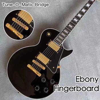 Настраиваемая Настройка электрогитары-o-Matic bridge Эбонитовый гриф Черного цвета 6-Струнная гитара ra